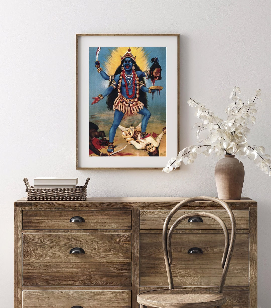 Kali Raja Hindu Goddess Wall Art KALI raja Ravi Varma Vintage Art - Etsy Australia
