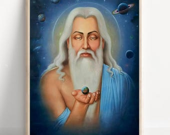 Arte de parede de deus hindu, Valmiki, deus indiano, impressão de pôster, impressão em tela