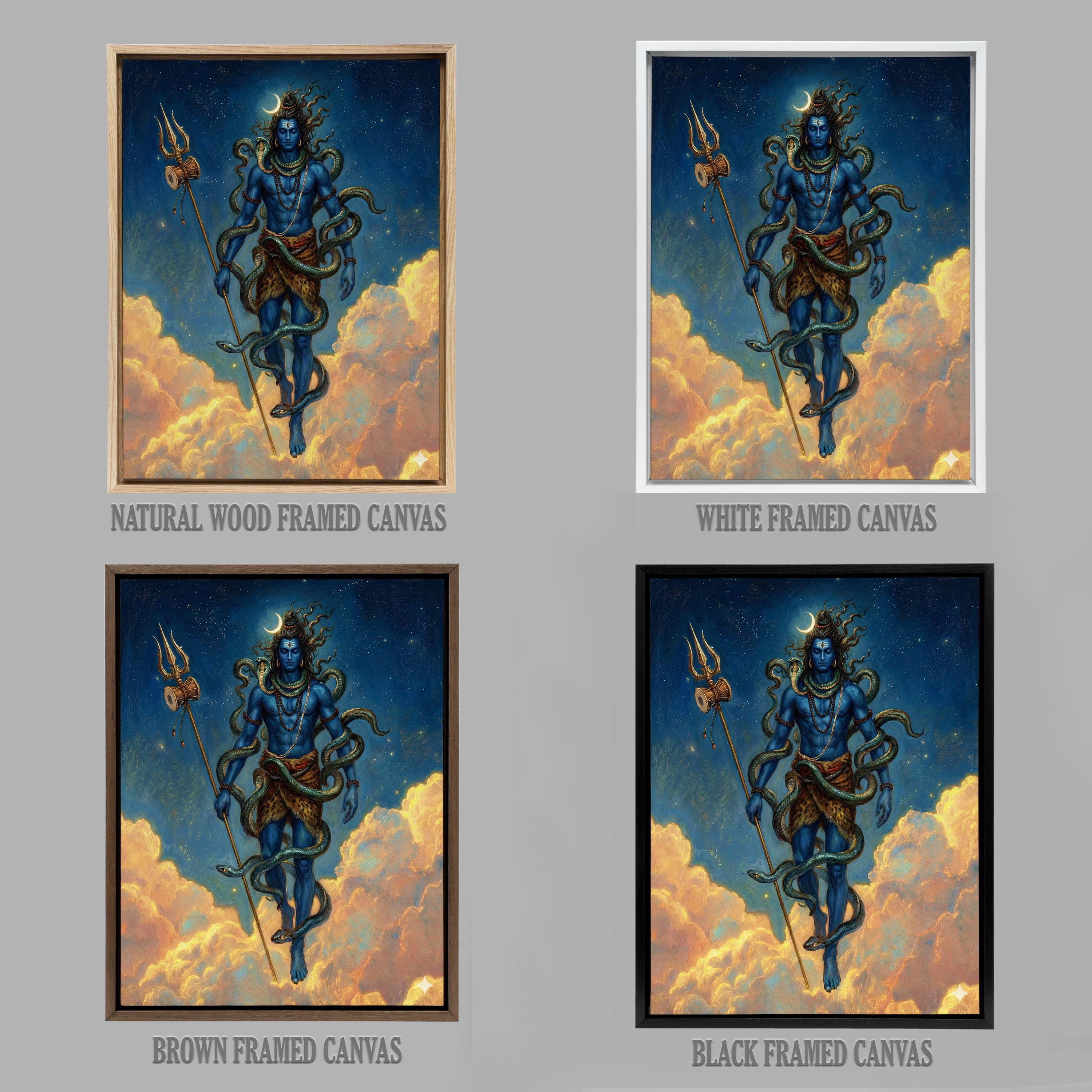 Lord Shiva Wall Art Hindu God Mahadev Painting Cosmic Divine Energy ...