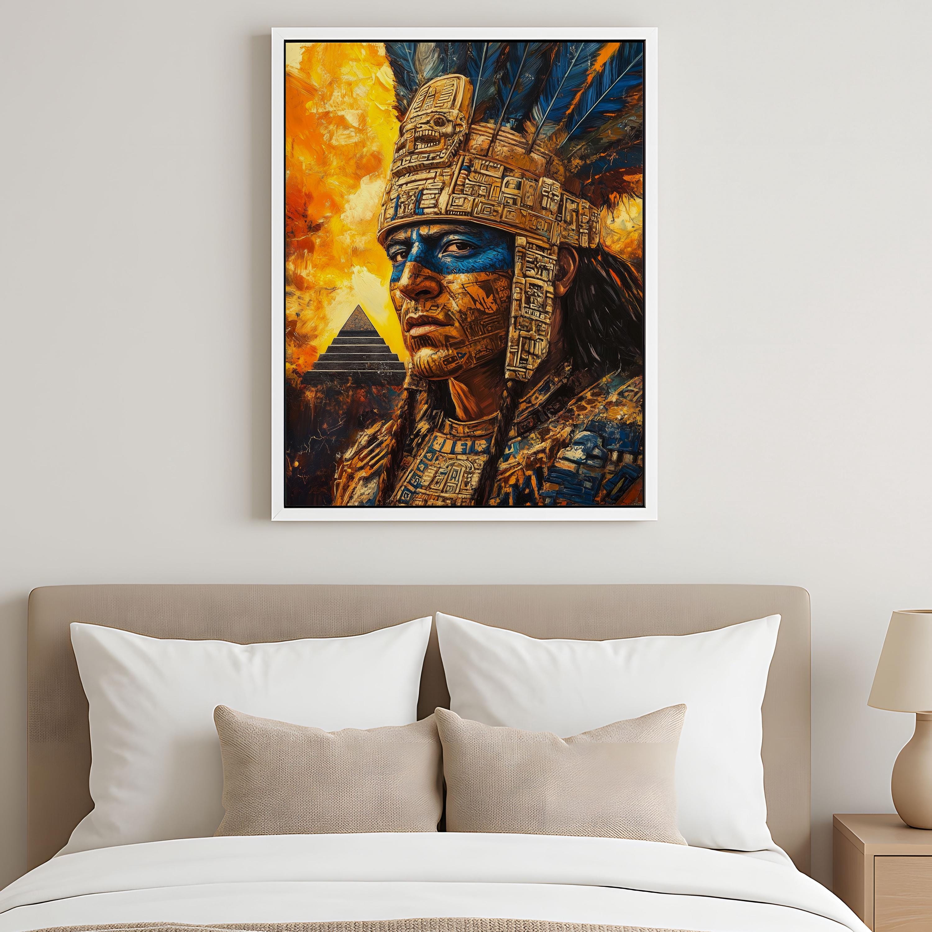 Aztec Wall Art, Huitzilopochtli Art, Aztec Sun God Decor, Aztec ...
