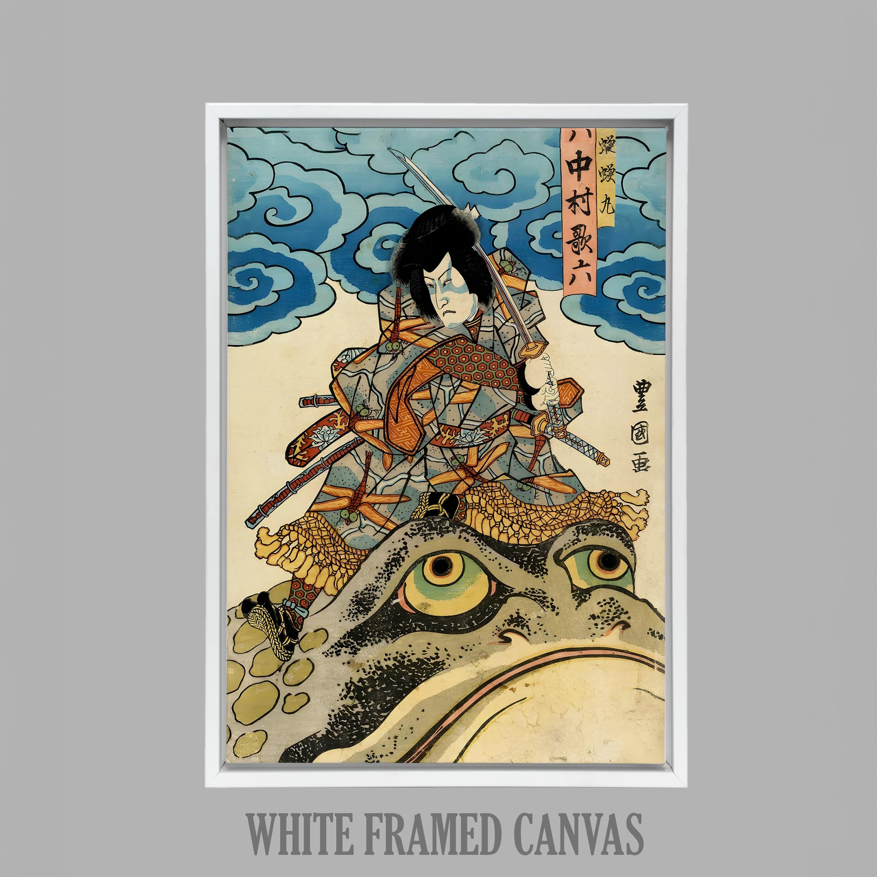 Jiraiya Giant Frog Samurai Print, Japanese Ukiyo-e Art, Kabuki Ninja ...