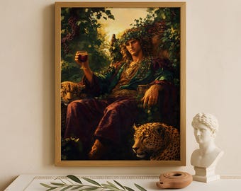 Dionysus Wall Art, God of wine, festivity, and theater, Greek gods poster, Greek god decor, Greek gods wall art, Greek god Dionysus art