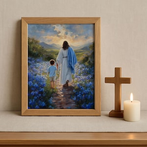 Christian Art, Jesus and Boy, Jesus and Children, Bible Art, Modern Christian Art, Jesus Christ Painting, Jesus Christ, Jesus will save you