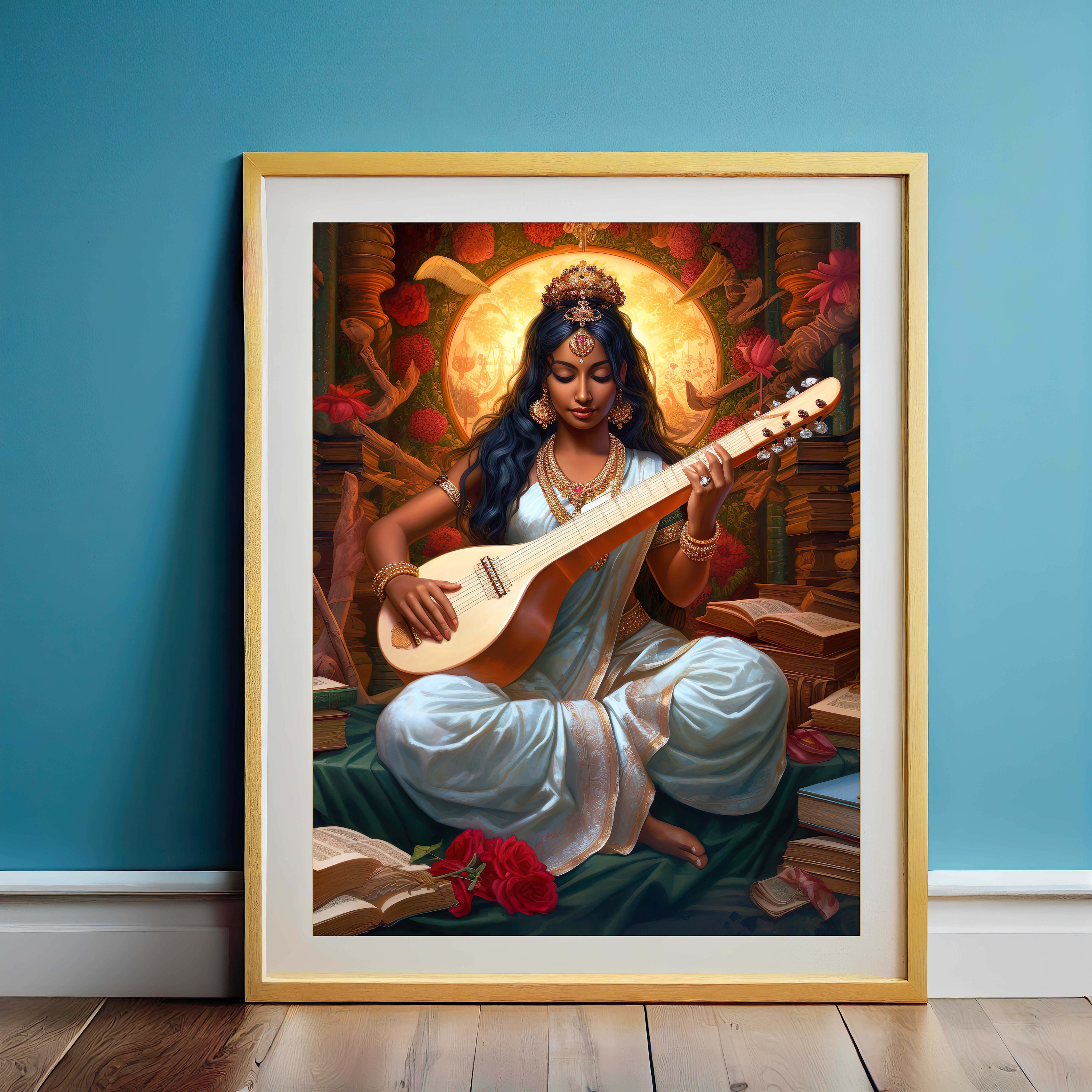 Hindu God Wall Art SET OF 5 Krishna Lakshmi Goddess Indian God