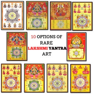 Lakshmi Yantra Wall Art – Hindu Prosperity Symbol Poster or Canvas | Spiritual Decor for Home, Temple, or Vastu Remedies