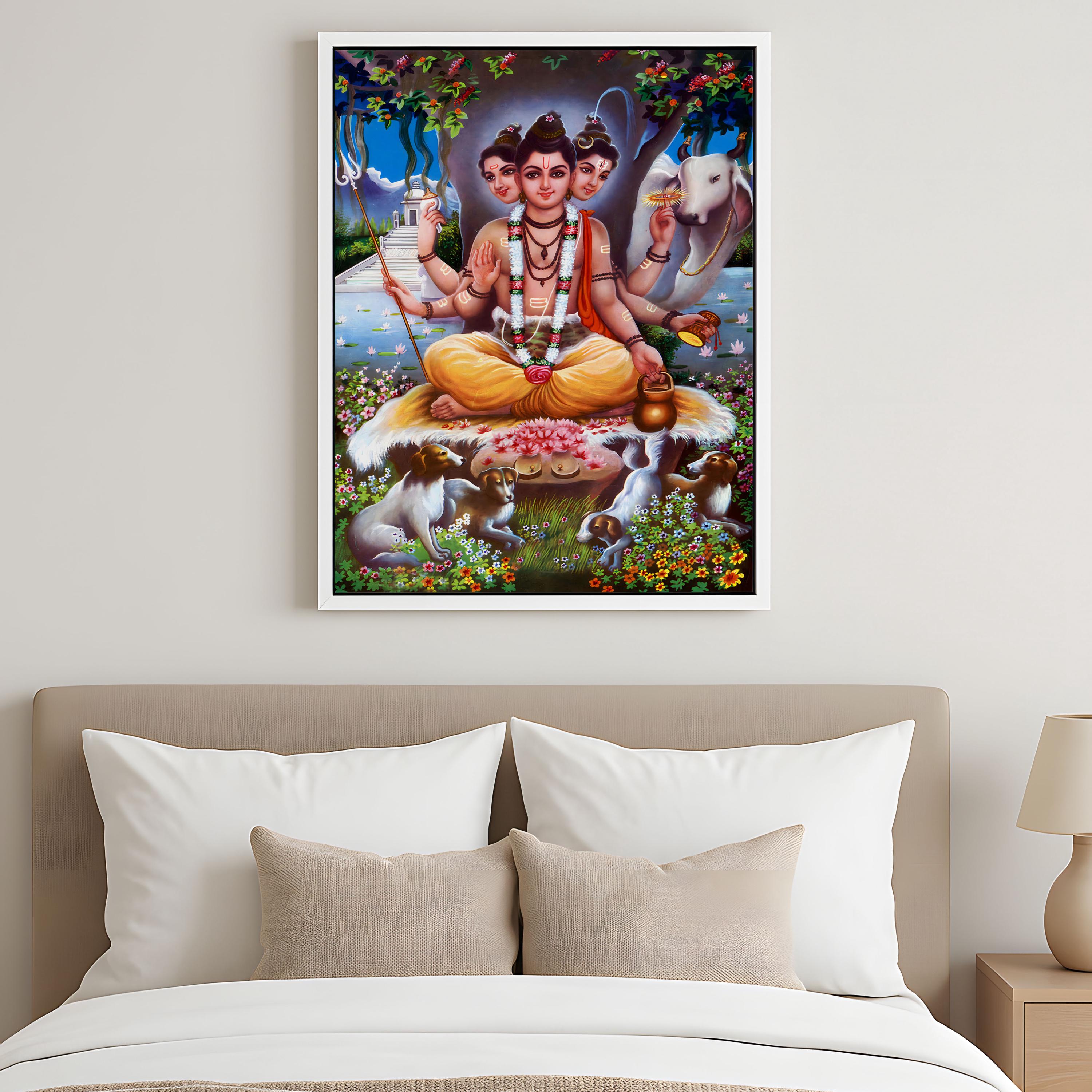 サイケアウツ　GOD OD 3枚 スッテカー付き Dattatreya, Trimurti, Combination of the Three Hindu Gods Brahma