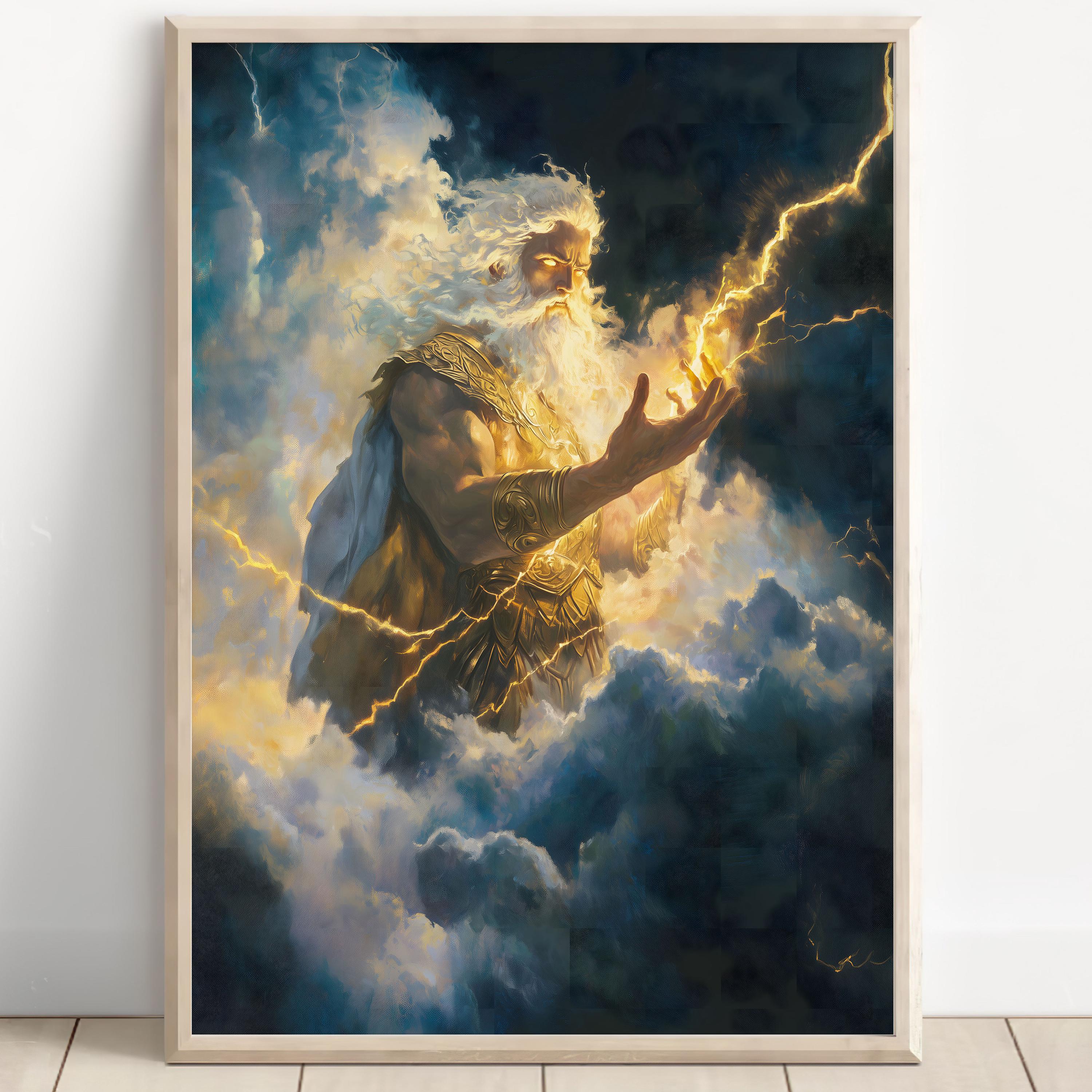 Zeus Wall Art, King of the Gods, Greek Gods Poster, Greek God