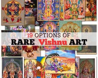 Vishnu Wall Art – Hindu God of Protection and Balance | Lord Vishnu Poster or Canvas | Spiritual Decor for Temple or Meditation Room