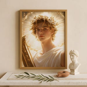 Apollo Wall Art, God of the sun, music, poetry, and prophecy, Greek gods poster, Greek god decor, Greek gods wall art, Greek god Apollo art
