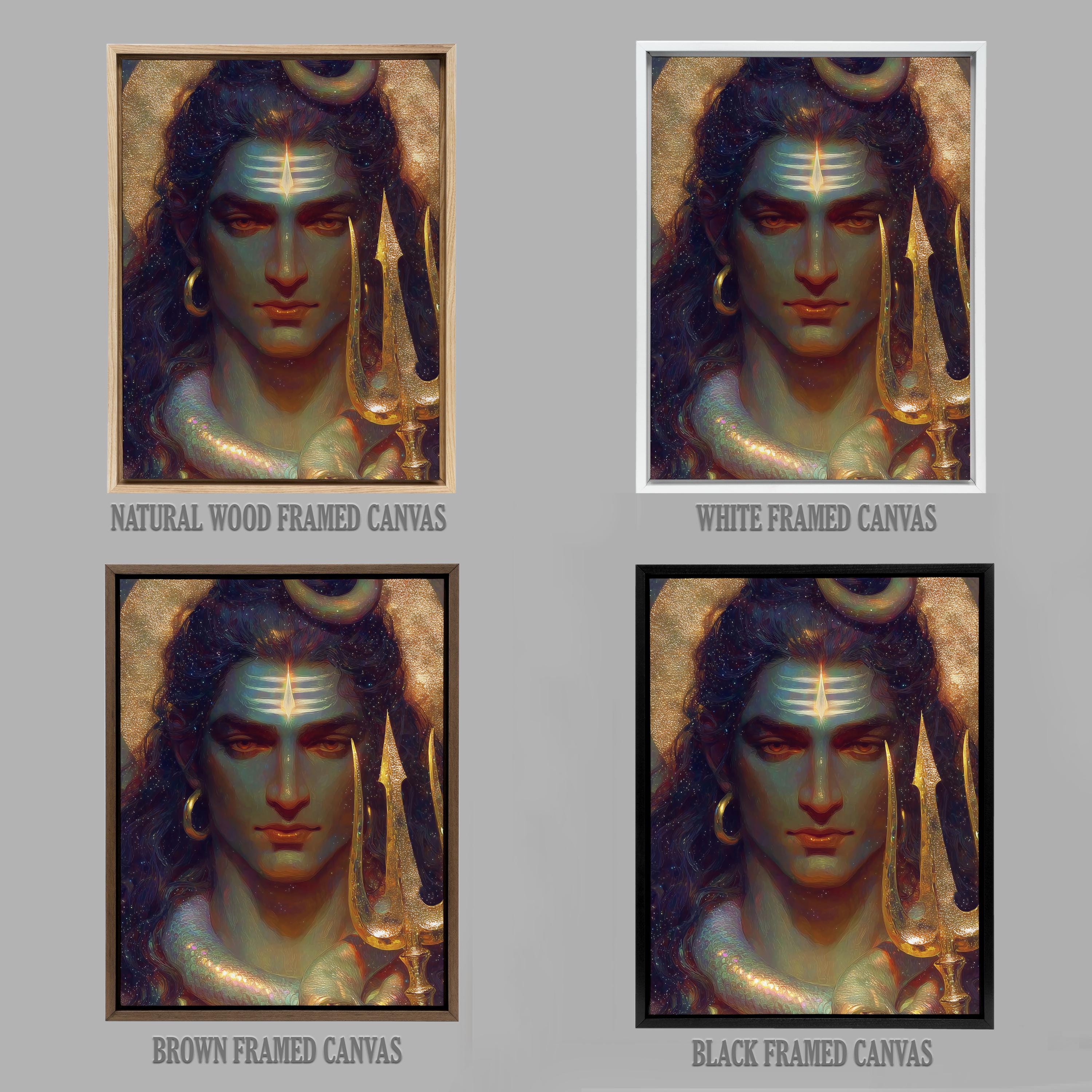 Lord Shiva Wall Art Mahadev Cosmic Face Portrait Hindu God Painting ...