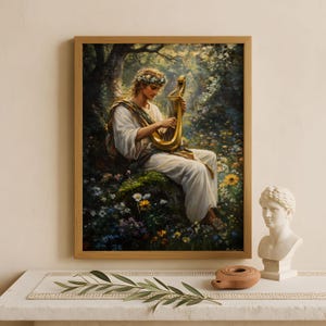 Apollo Wall Art, God of the sun, music, poetry, and prophecy, Greek gods poster, Greek god decor, Greek gods wall art, Greek god Apollo art