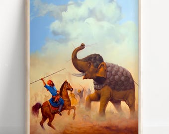 インドの伝統アート 象と騎士の絵 il_340x270.7120760757_tb68.jpg