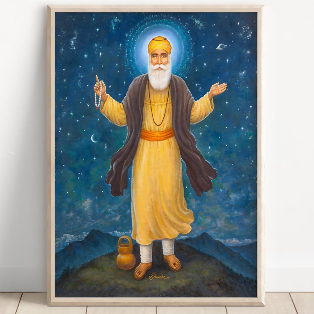 Guru Nanak Dev Ji Painting Sikh Spiritual Wall Art Punjabi guru-nanak-dev-ji-painting-sikh-spiritual-wall-art-punjabi