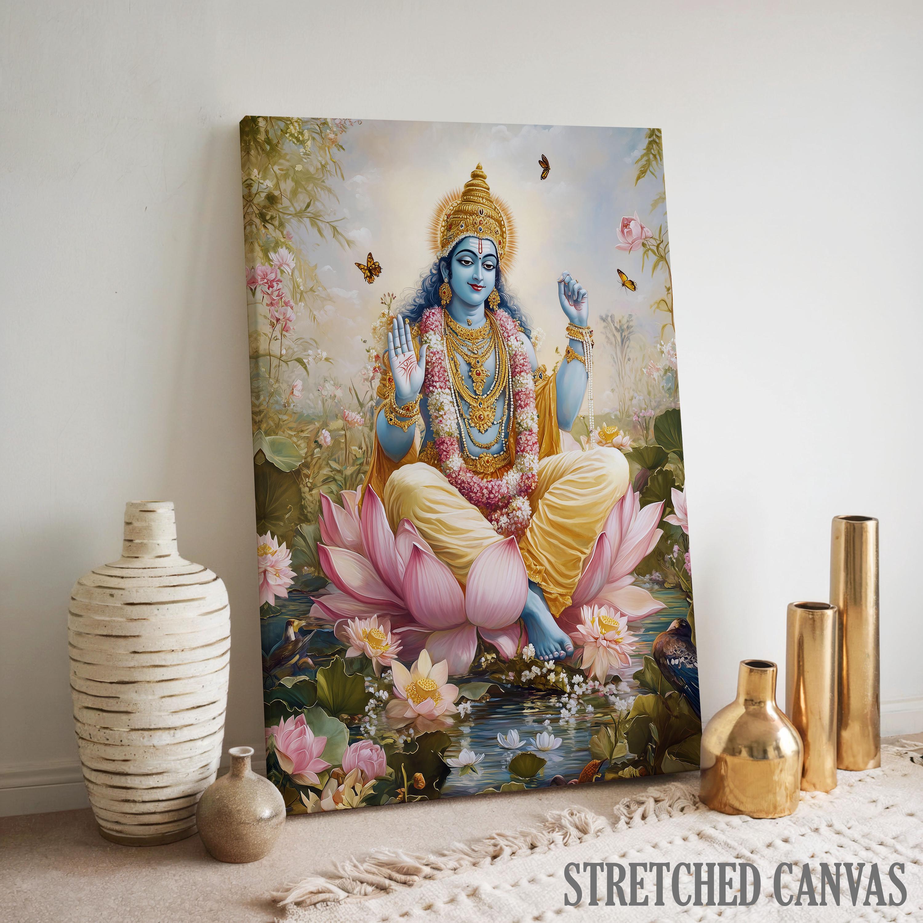 Vishnu Art ,lord Vishnu, Vishnu, Hindu God, Indian God, Laxmi Narayan ...