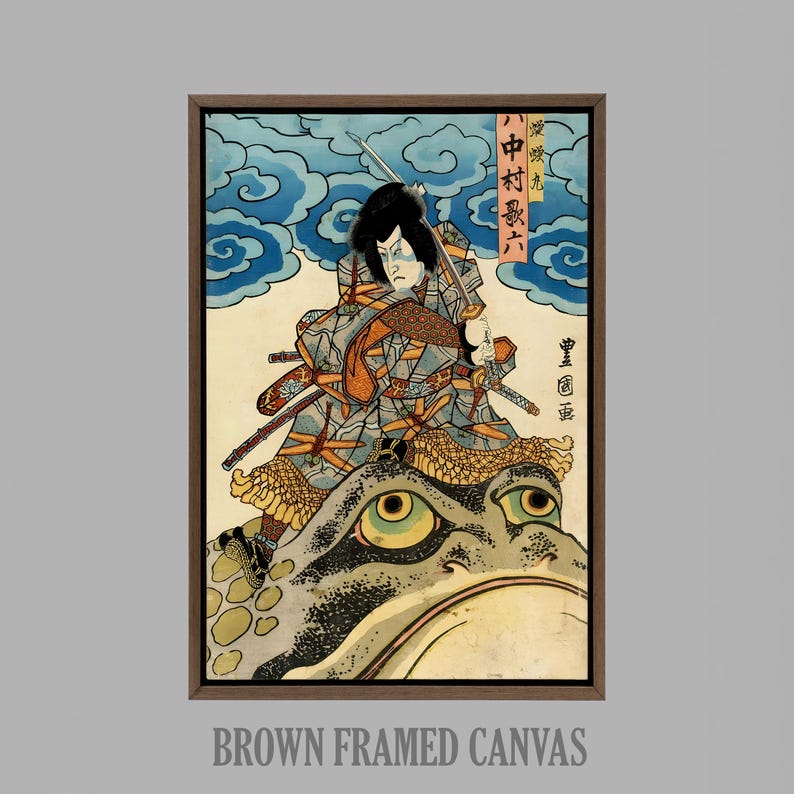 Jiraiya Giant Frog Samurai Print, Japanese Ukiyo-e Art, Kabuki Ninja ...