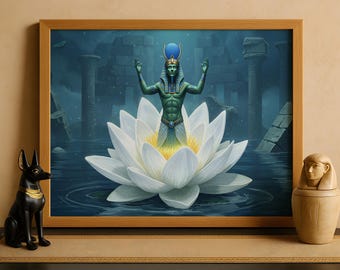 Egyptian God Osiris Print, Osiris Wall Art, Ancient Egyptian Mythology Decor, God of the Afterlife Artwork, Egyptian Art Print