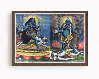 Kali Tara, Tantric Devi, Hindu Goddess,  Mahavidya, Mahadevi, Hindu Goddess Wall Art, Goddess, Hindu God, Tantric, Print, Canvas