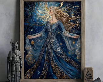 フリッグ北欧の女神アート – アース神族の女王 デジタルダウンロード