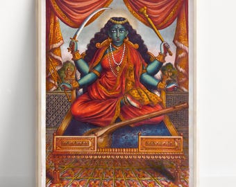 女神マタンギ・デヴィ…ビンテージスタイルのインド・ヒンドゥー教の