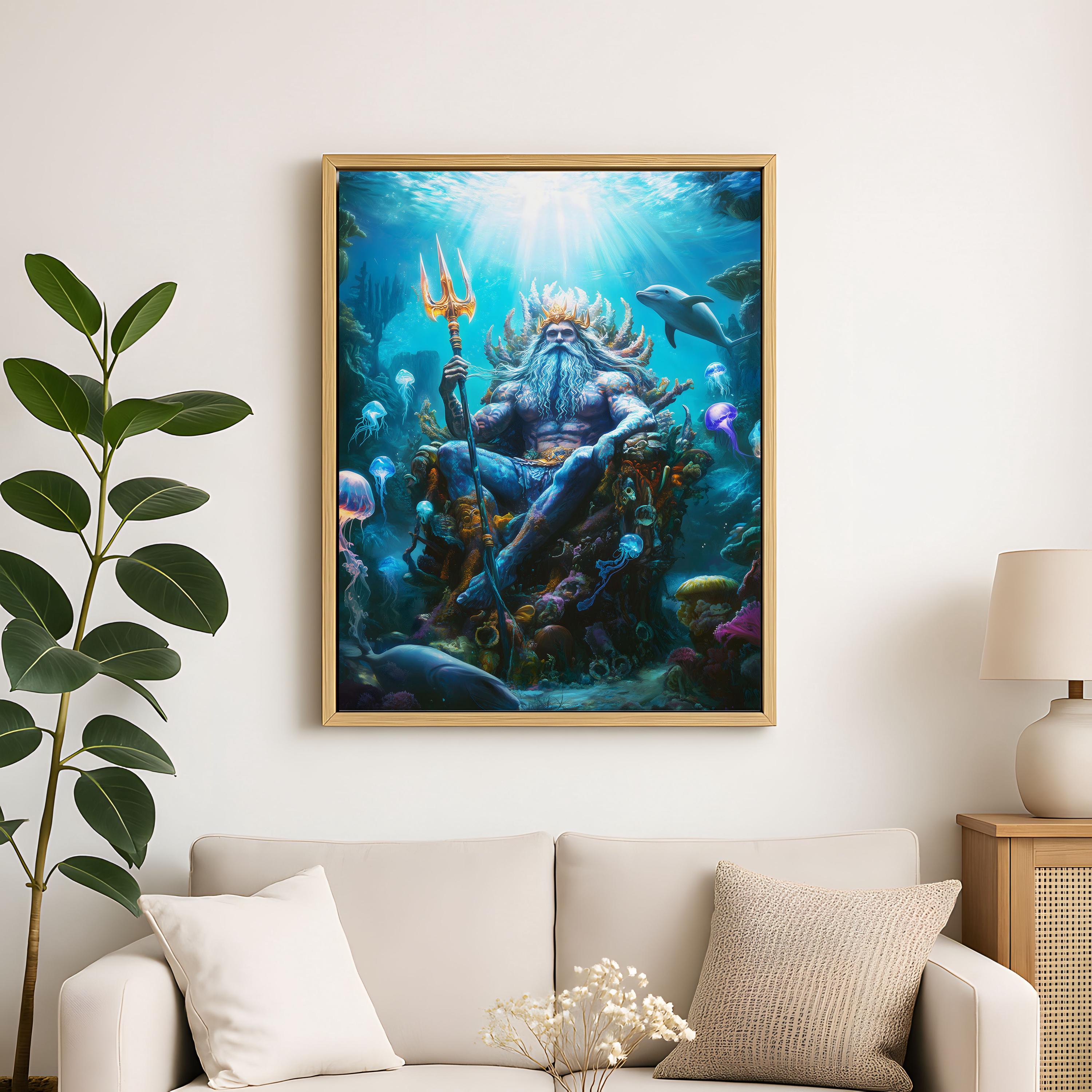 Poseidon Wall Art, God of the Sea, Greek Gods Poster, Greek God Decor ...