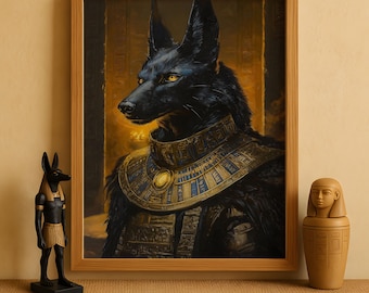 エジプト神アヌビスのプリント、アヌビスの壁アート、古代エジプト神話