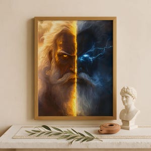 Zeus Wall Art, King of the gods, Greek gods poster, Greek god decor, Greek gods wall art, Greek mythology, Greek god Zeus art