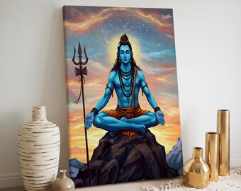 シヴァ神のウォールアート、シヴァ神、ヒンドゥー教の神、シヴァ神の