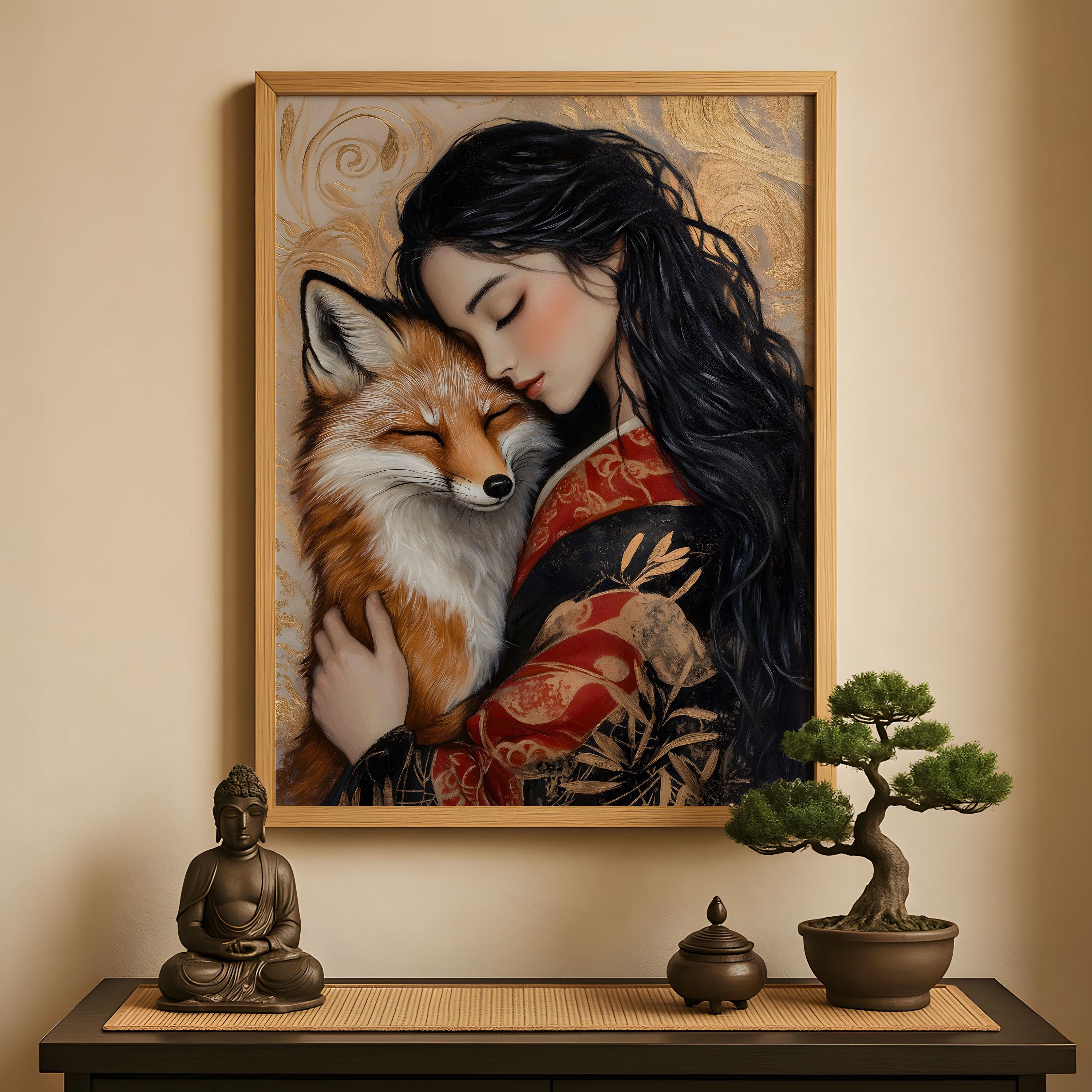 Inari Okami Print, Inari Art, Inari God, Japanese Fox God, Goddess of ...