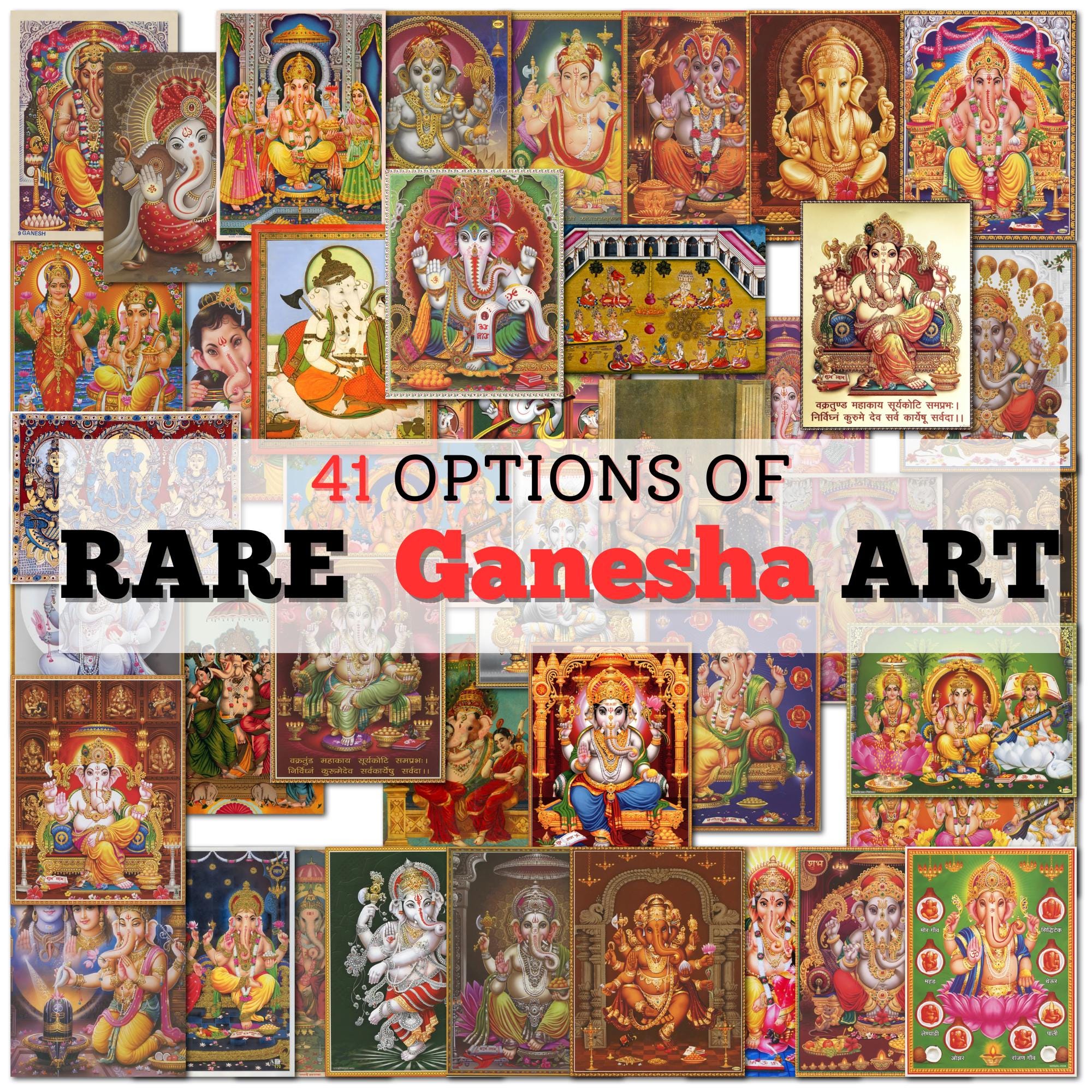 Ganesh Wall Art – Hindu God of Wisdom and Beginnings | Poster or Canvas | Lord Ganesha Spiritual Decor for Home, Office, or Temple