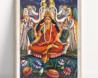 Cartel de Kali Mahavidya / Arte de la pared de la diosa hindú / Impresión tántrica Shakti Devi / Femenina divina oscura / Marco de lienzo de decoración espiritual india