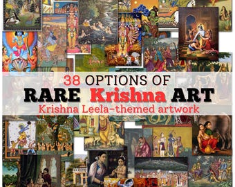 Krishna Leela Wall Art – Hindu Mythology Poster or Canvas | Lord Krishna’s Divine Play | Indian Spiritual Decor for Home or Temple