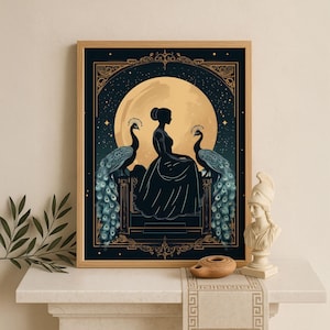 Hera Wall Art, Greek Goddess of Marriage and Queenship, Mythology Inspired Print, Divine Feminine Decor, Greek Mythology Poster