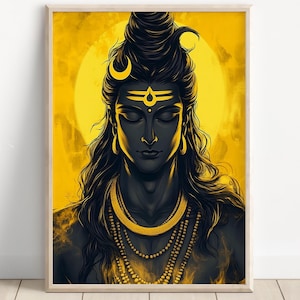 Shiva Wall Art, God Shiva, Hindu God, Shiv Art, Indian God, Shiva Wall Art, Shiv Painting, Mahadev, Poster Print, Canvas