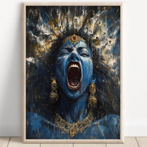 Kali, Deusa Kali, Kali Maa, Deusa Hindu Kali, Arte Kali, Kali Mata, Arte de Parede da Deusa Hindu, Deusa, Deus Hindu, Impressão de Pôster, Tela