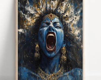 Kali, Goddess Kali, Kali Maa, Hindu Goddess Kali, kali Art, Kali Mata, Hindu Goddess Wall Art, Goddess, Hindu God, Poster Print, Canvas