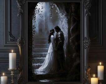 Persephone and Hades Wall Art, Love in Darkness, Greek Mythology Print, Greek Goddess Poster, Mythology Decor, Divine Art, Hades Poster