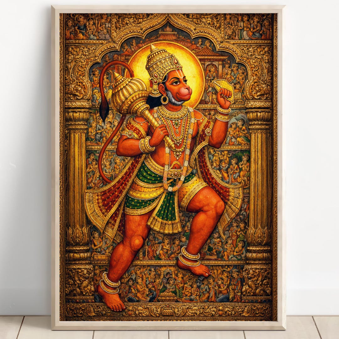 golden-lord-hanuman-painting-antique-effect-hindu-god-intricate