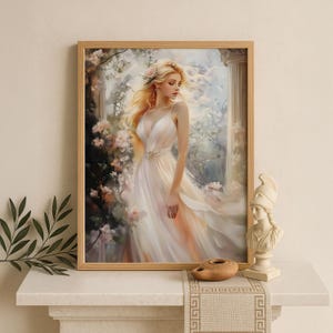 Aphrodite Wall Art, Greek Goddess of Beauty Print, Divine Feminine Decor, Ancient Greece-Inspired Painting, Greek Mythology Poster