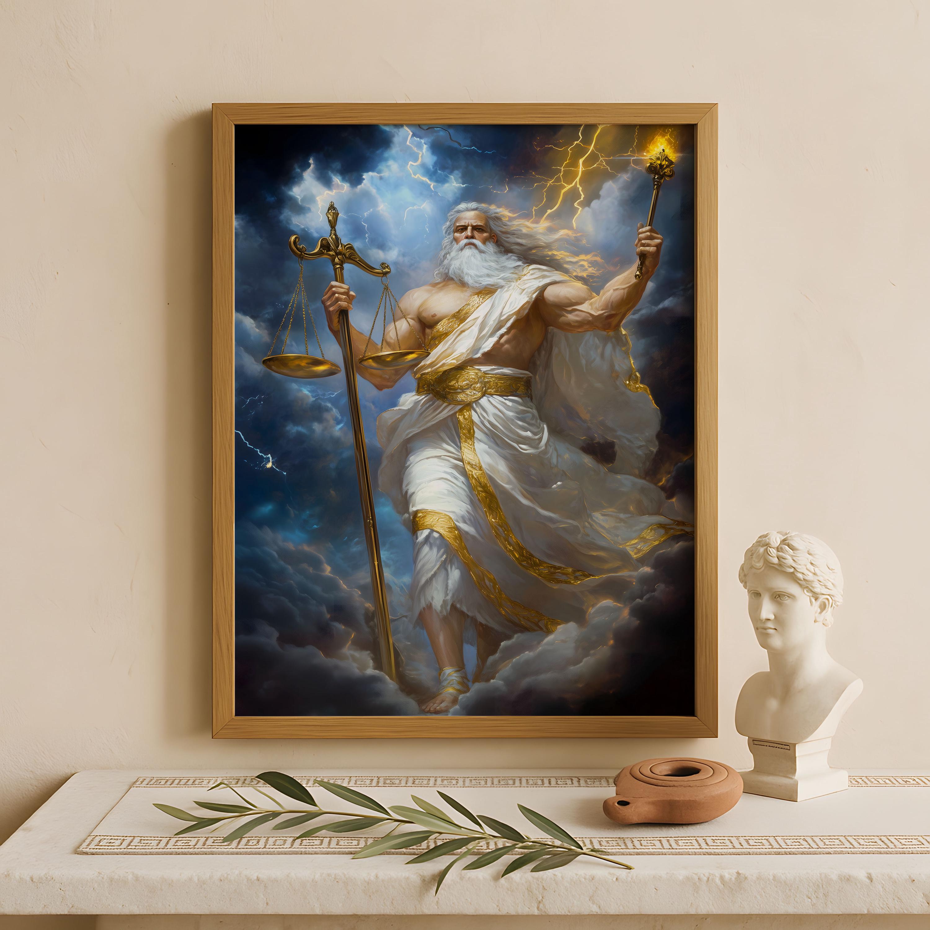 Zeus Wall Art, King of the Gods, Greek Gods Poster, Greek God