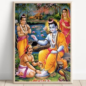 Ram, Rama, Lord Ram, Hindu God,  Hindu God Wall Art, Indian God, Canvas, Poster Print