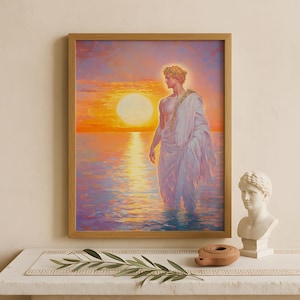 Apollo Wall Art, God of the sun, music, poetry, and prophecy, Greek gods poster, Greek god decor, Greek gods wall art, Greek god Apollo art