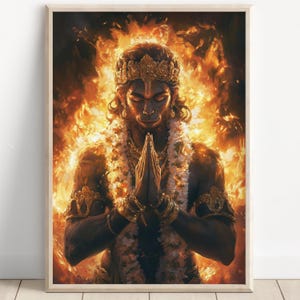 Hanuman Art, Lord Hanuman, Jai Bajarang Bali, Hanuman Art, Hindu God,  Hindu God Wall Art, Indian God, Canvas Print, Poster Print