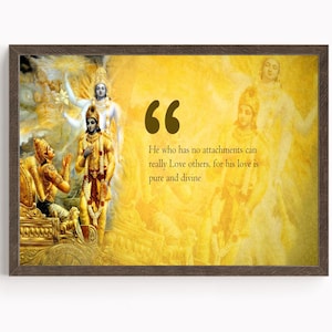 Krishna and Arjun, Mahabharat, Geeta, Geeta Saar, Krishna painting, Krishna Art, Vintage Art, Indian God, Poster Print, Canvas