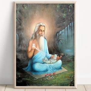 Hindu God Wall Art, Valmiki, Indian God, Poster Print, Canvas Print