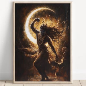 Shiva, Shiv Tandav, Dancing Shiva, Hindu God, Shiv Art, Indian God, Shiva Wall Art, Shiv Painting, Mahadev, Poster Print, Canvas