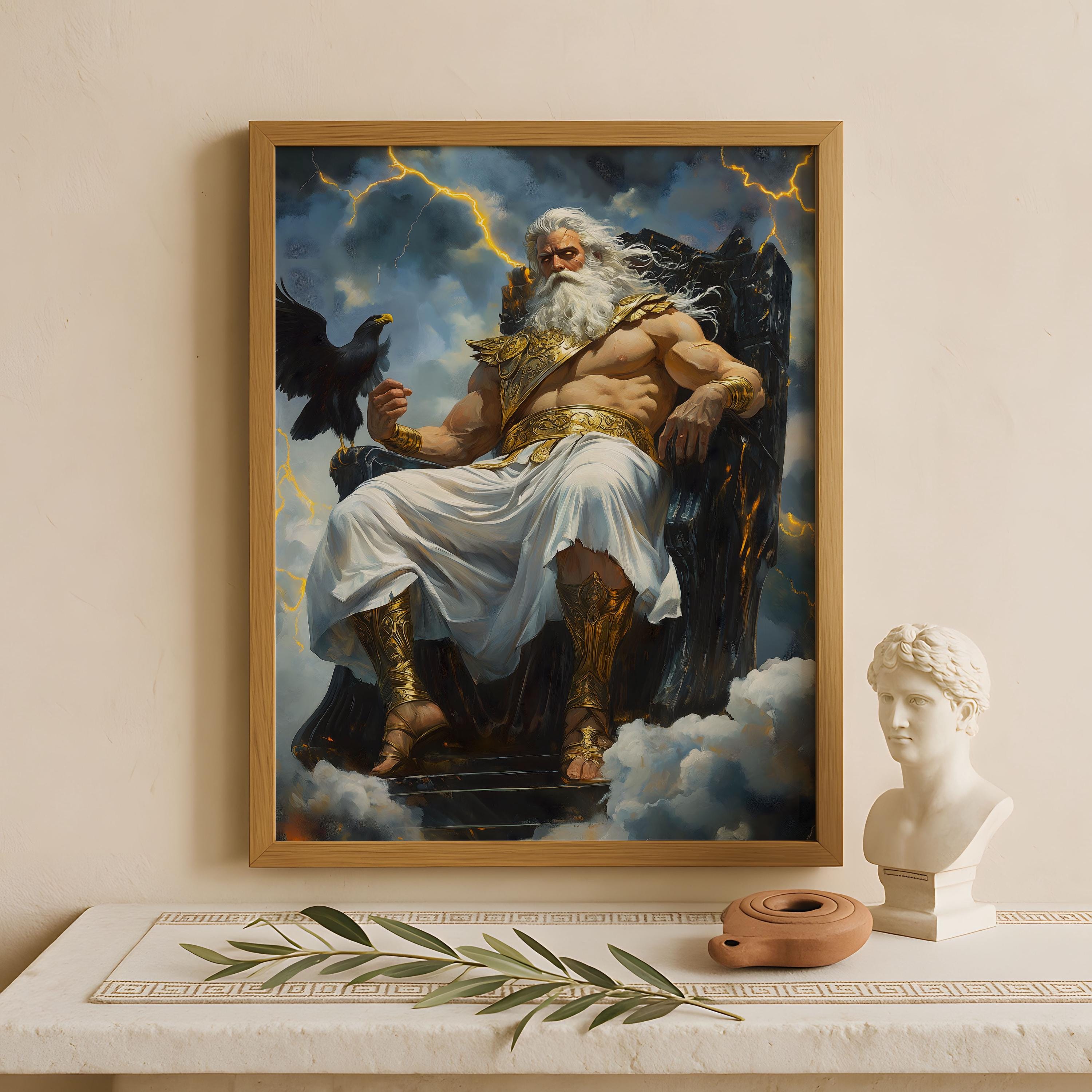 Zeus Wall Art, King of the Gods, Greek Gods Poster, Greek God