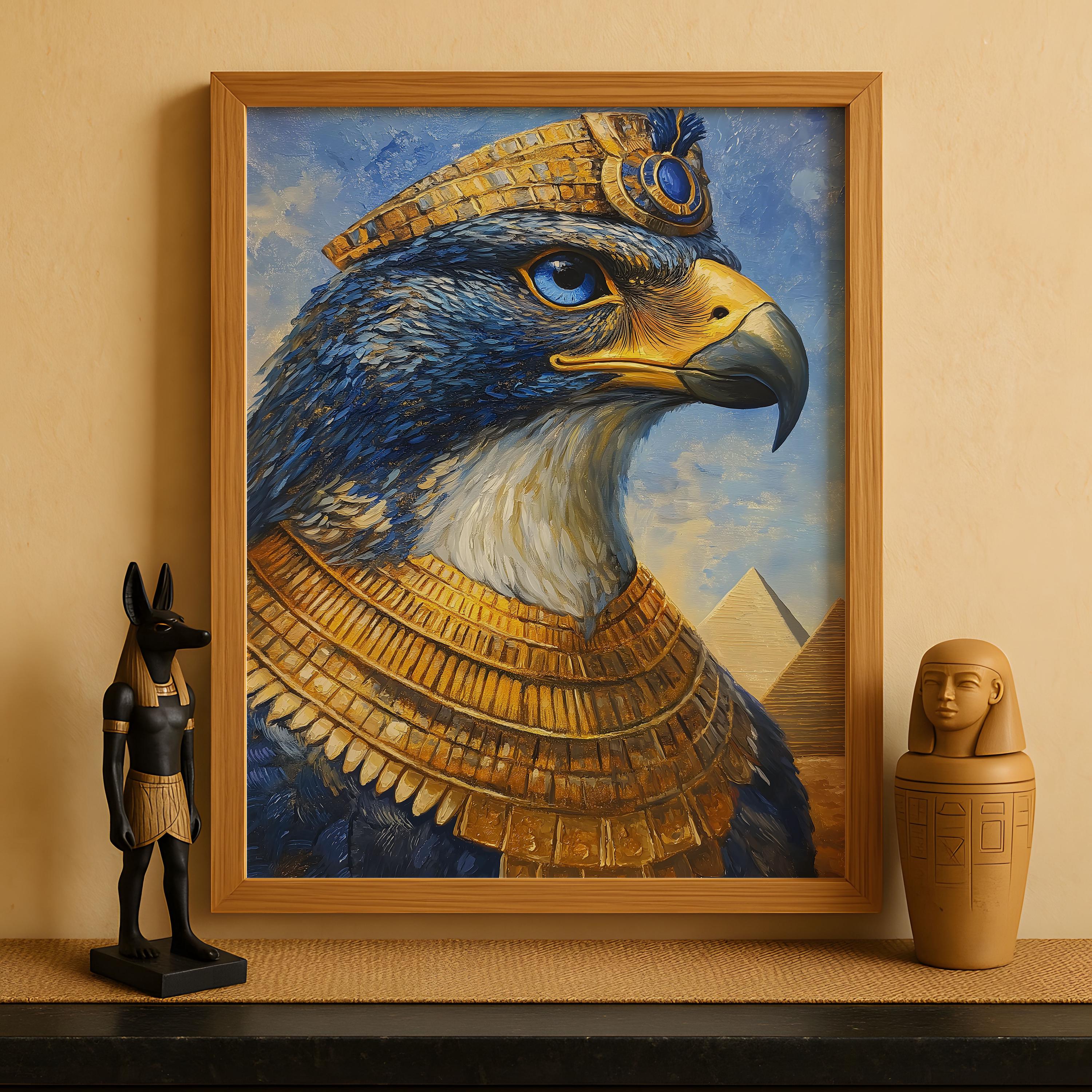 エジプト神ホルスのプリント、ホルスの壁アート、古代エジプト神話の