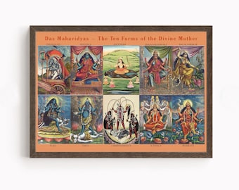 三人の女神ビンテージ スタイルのインドのヒンドゥー教の宗教的な