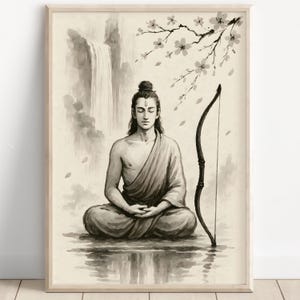 Ram Wall Art, Lord Rama, Ram Meditating, Hindu God Wall Art, Ram, Rama, Indian God, Ram Poster Print, Ram Canvas