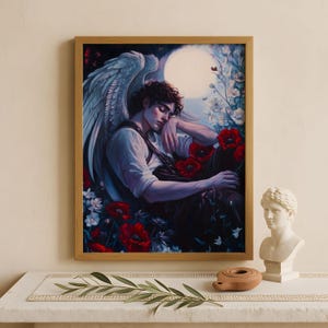 Hypnos Wall Art, God of Sleep, Greek gods poster, Greek god decor, Greek gods wall art, Greek mythology, Greek God Hypnos art